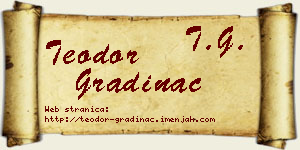 Teodor Gradinac vizit kartica